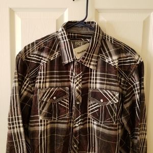 BKE Buckle Western Shirt. Mens Size M.